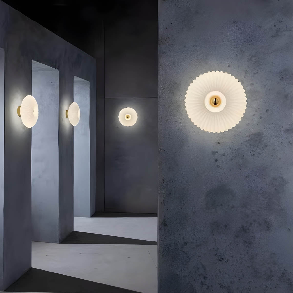 Rowan Form Glass Pleated Wall Sconce — gallery image 2
