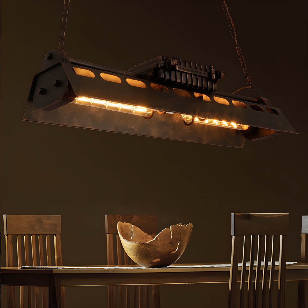 Rosewood Form Metal Pendant Light — gallery image 2