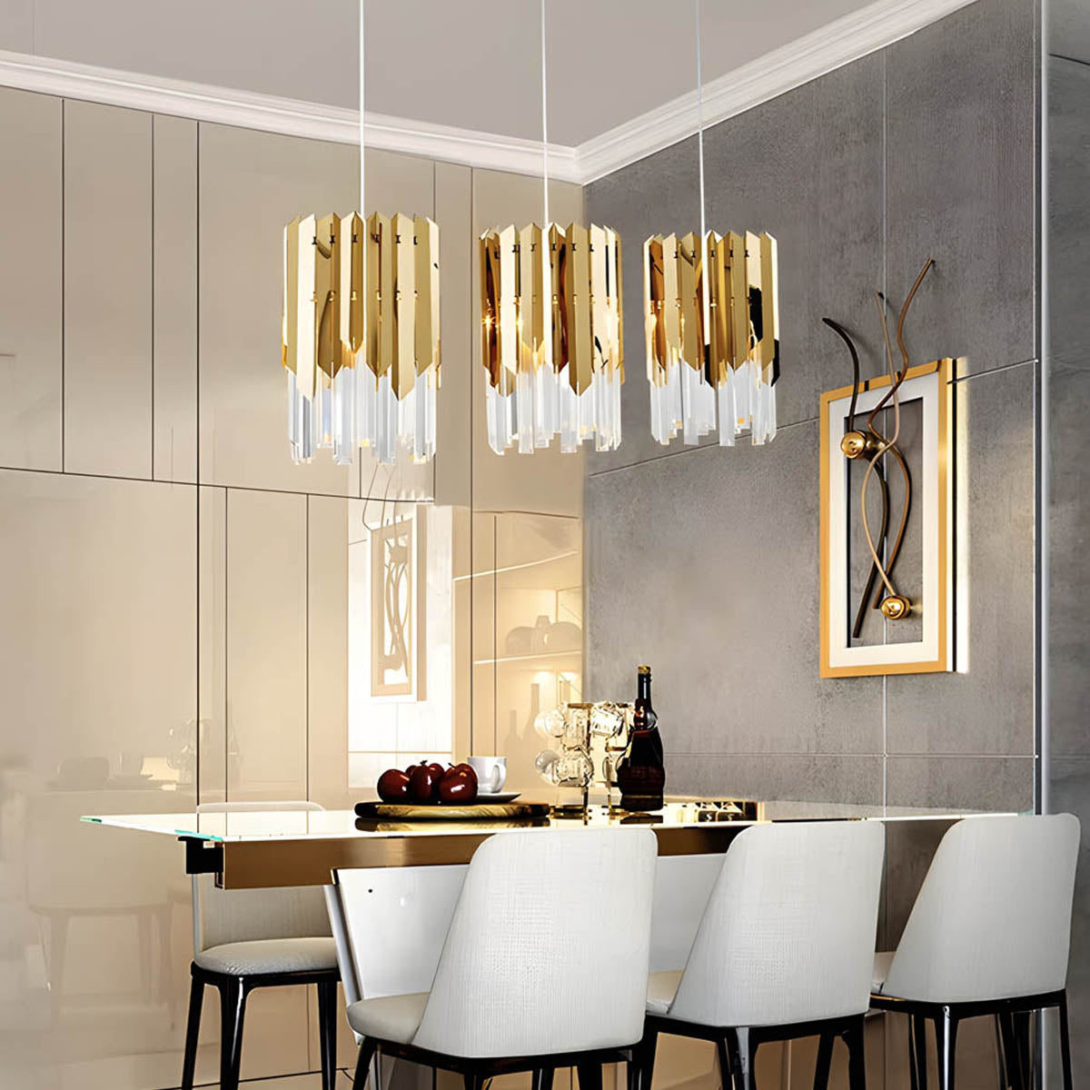 Blackthorn Form Crystal Pendant Light — gallery image 2