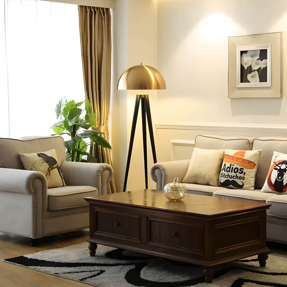 Hawick Beam Stainless Steel Dome Floor Lamp — gallery image 4