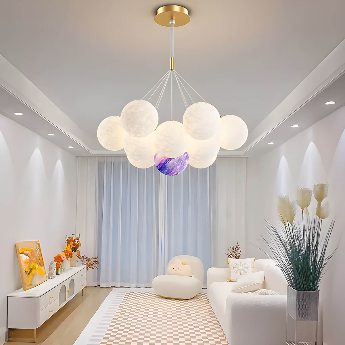 Thornfield Beam Acrylic Cluster Chandelier — gallery image 2
