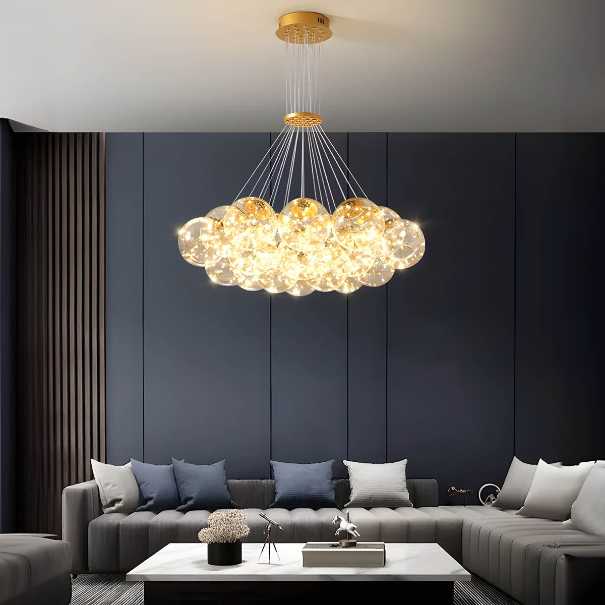 Laurelwood Beam Glass Chandelier — gallery image 2