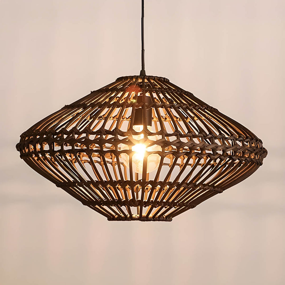 Greystone Beam Rattan Pendant Light — gallery image 4
