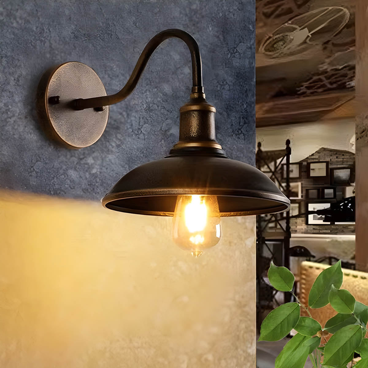 Huckleberry Beam Aluminum Dome Outdoor Wall Light — gallery image 2