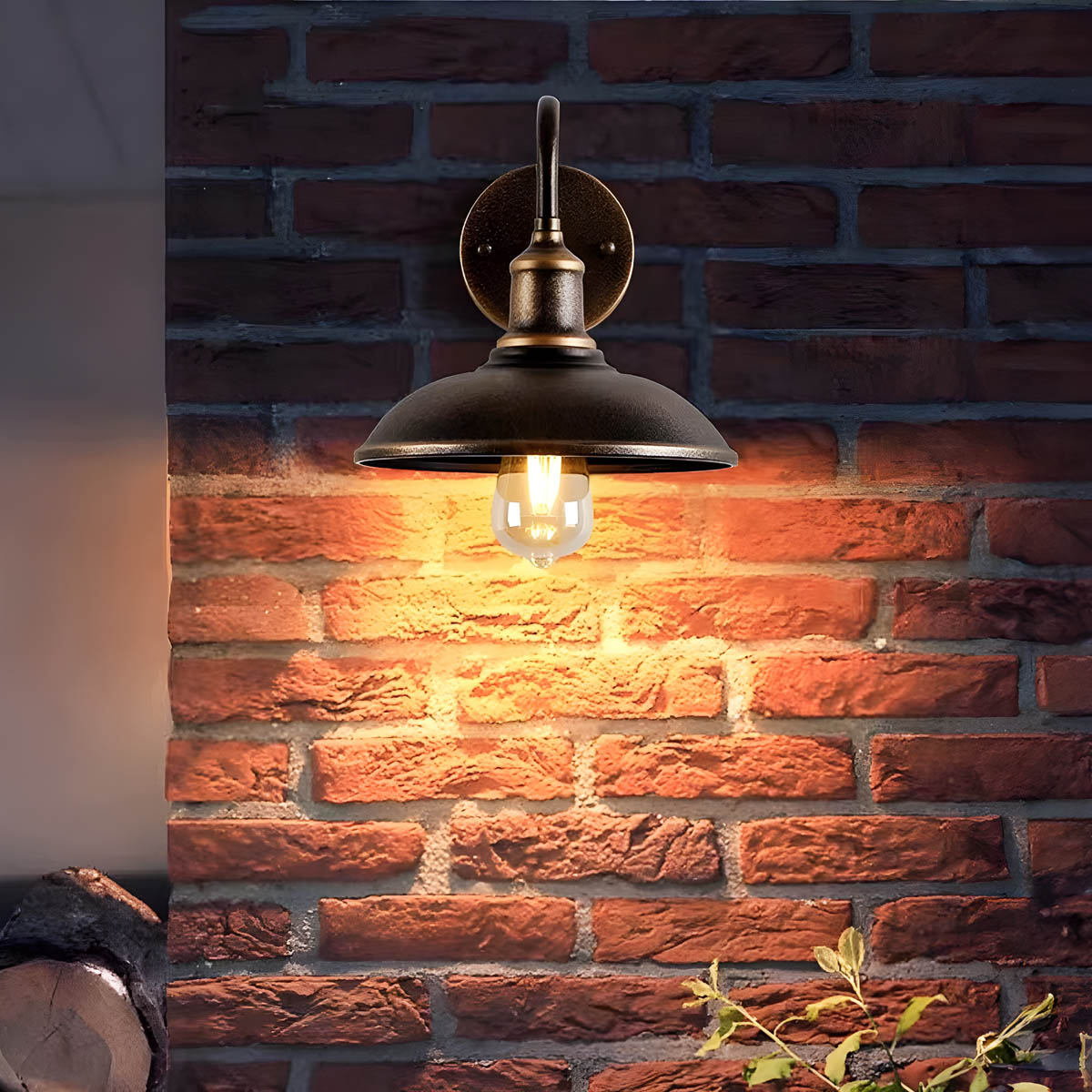 Huckleberry Beam Aluminum Dome Outdoor Wall Light — gallery image 3