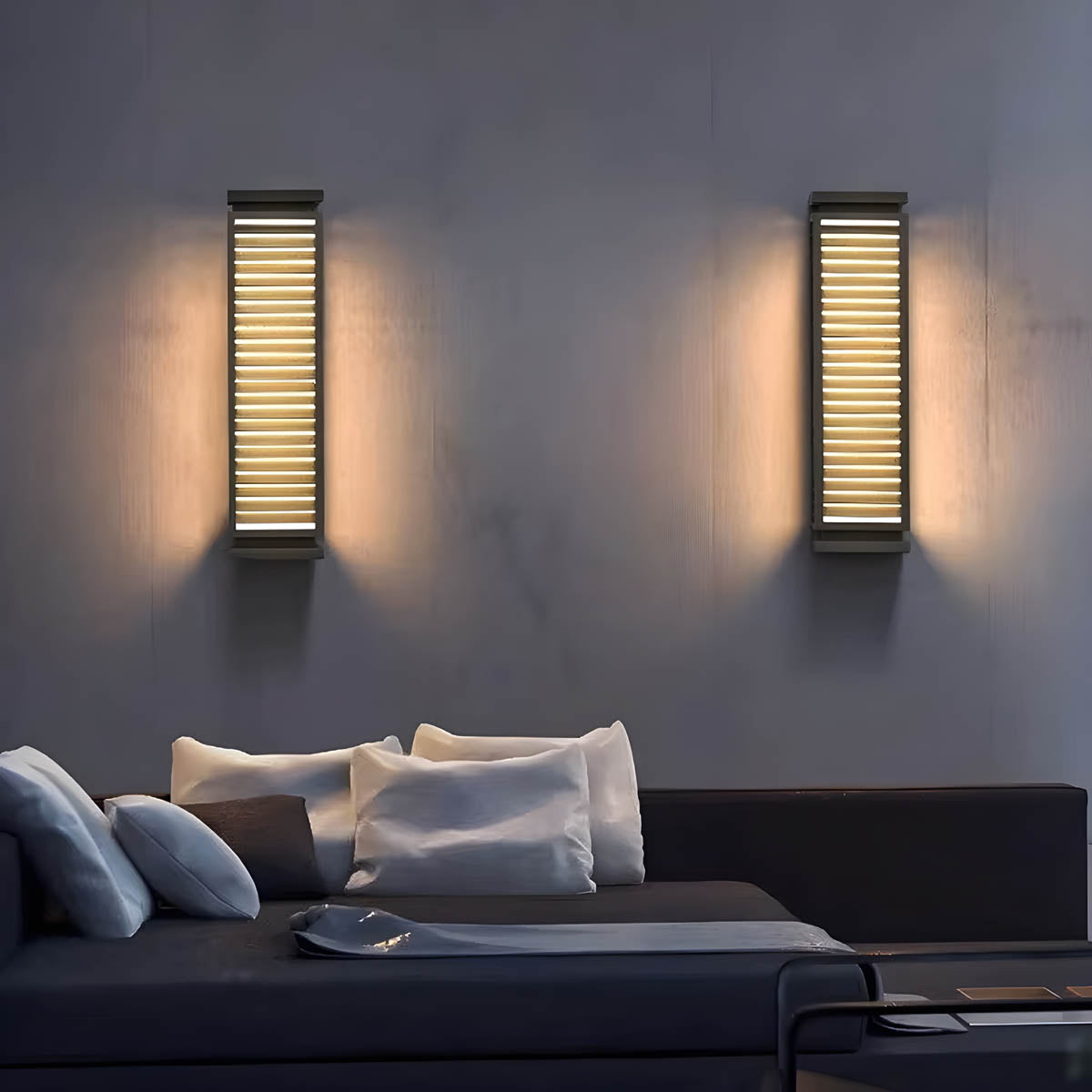 Larchwood Beam Stainless Steel Linear Outdoor Wall Light — gallery image 2