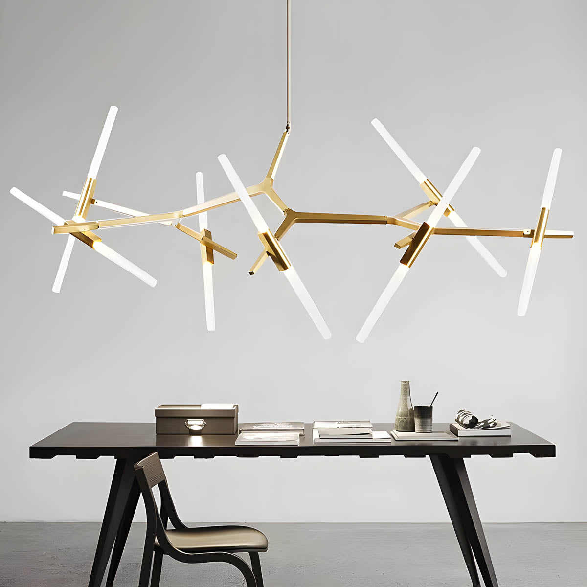 Hollis Drop Glass Linear Chandelier — gallery image 3