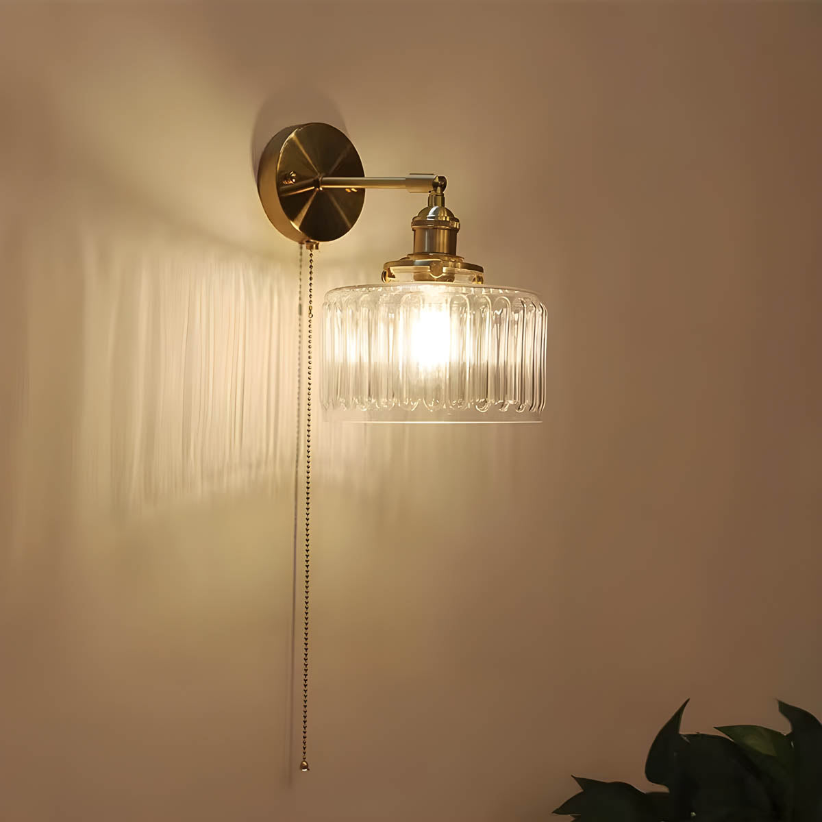 Marlow Drop Glass Ribbed Wall Sconce — gallery image 3