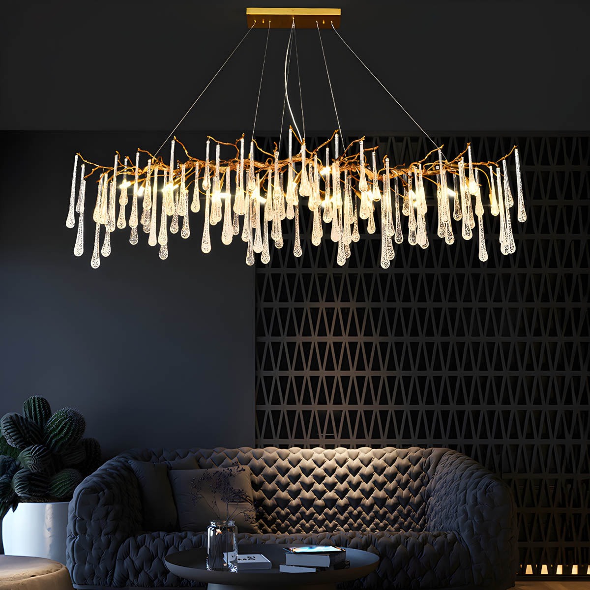 Rosewood Drop Crystal Branch Chandelier — gallery image 2