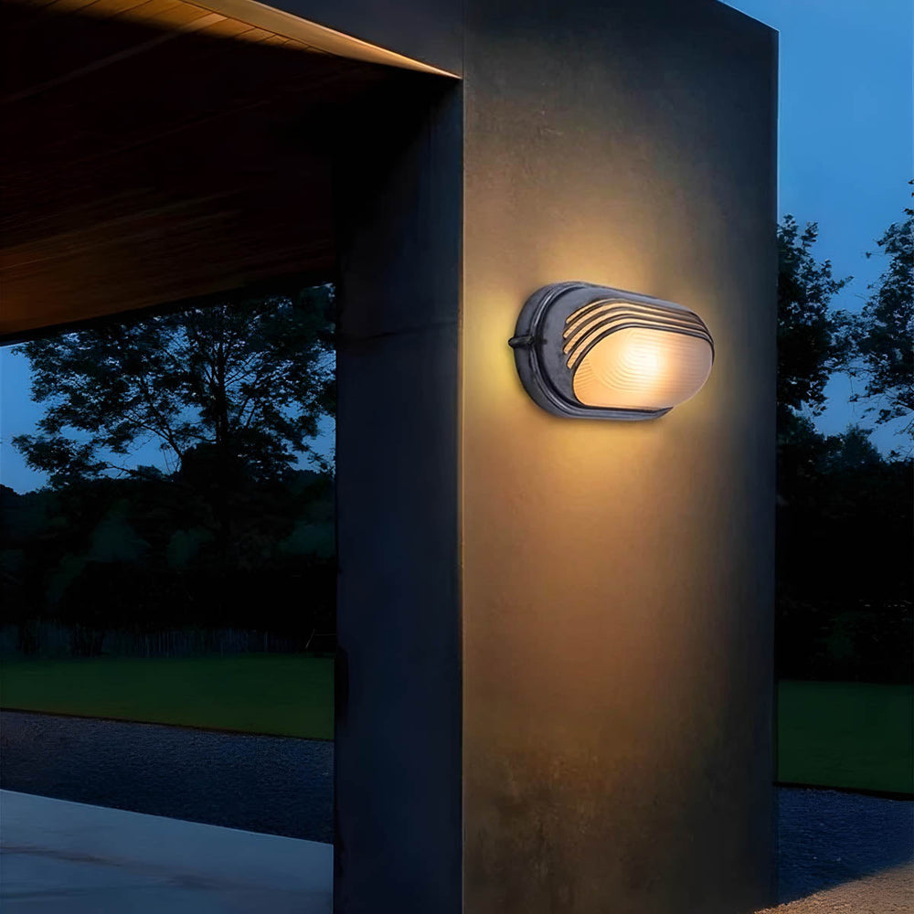 Foxglove Drop Glass Ribbed Outdoor Wall Light — gallery image 4