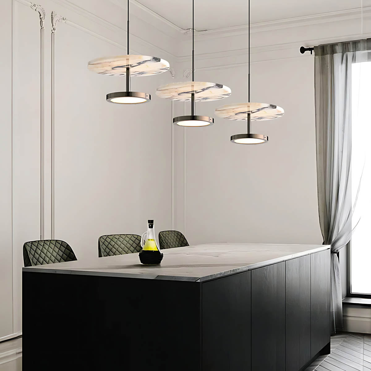 Haddon Curve Marble Pendant Light — gallery image 3