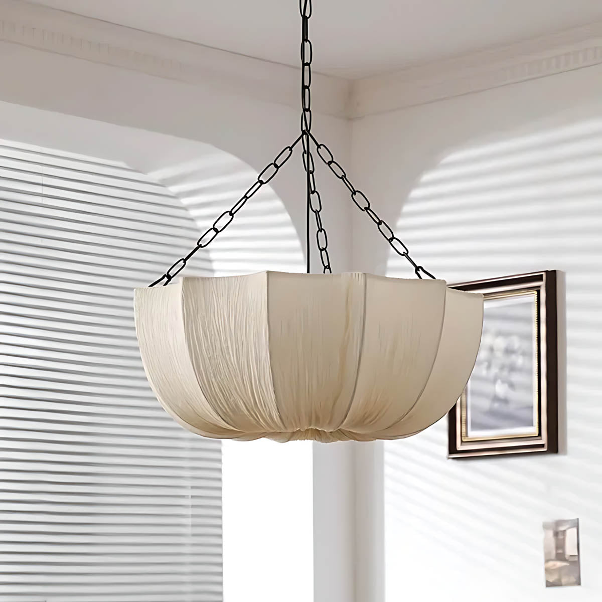 Briarwood Curve Iron Pleated Chandelier — gallery image 3