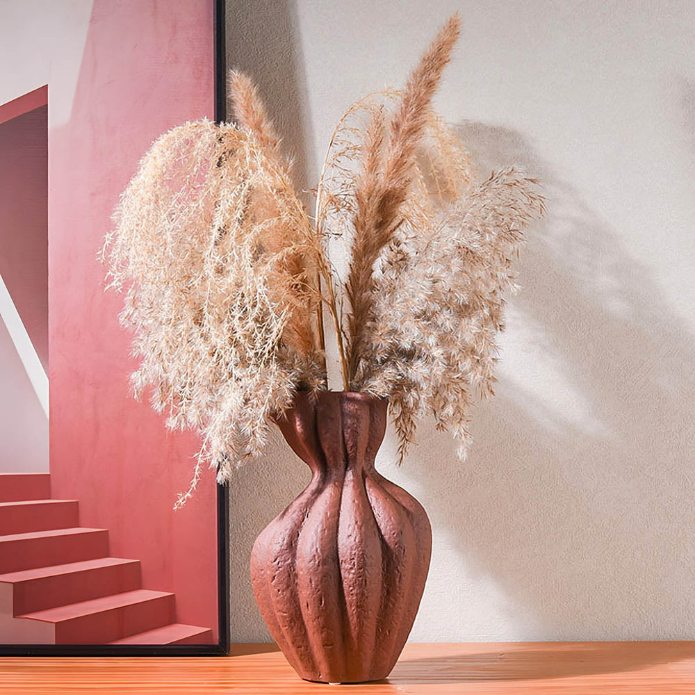 Oakley Curve Ceramic Fluted Vase — gallery image 4