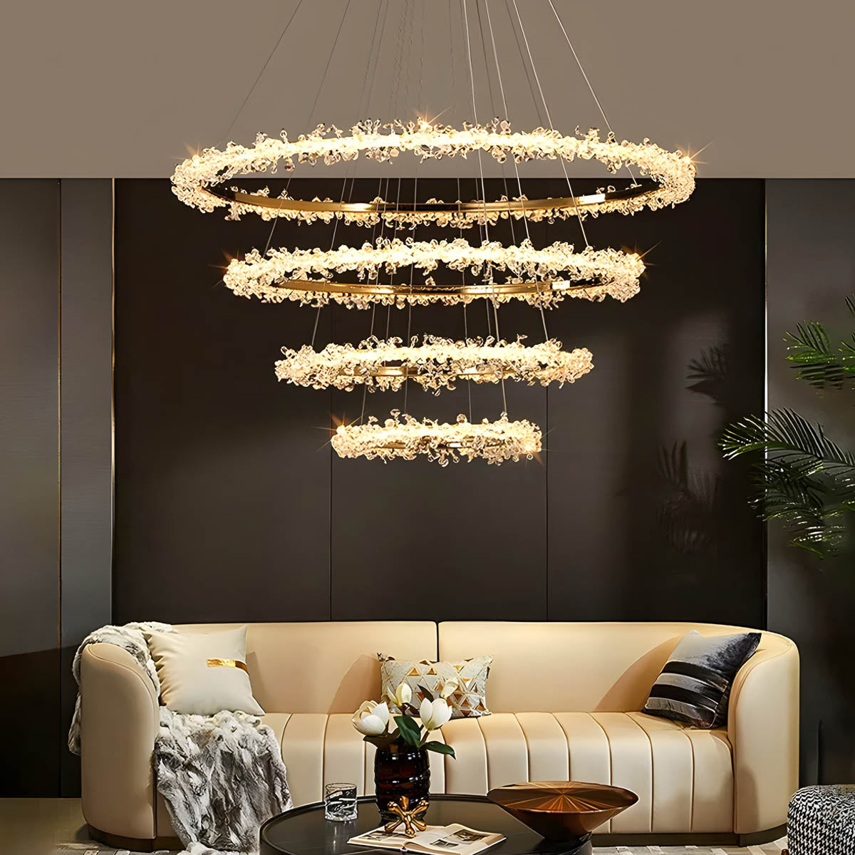 Acorn Axis Crystal Spiral Chandelier — gallery image 2