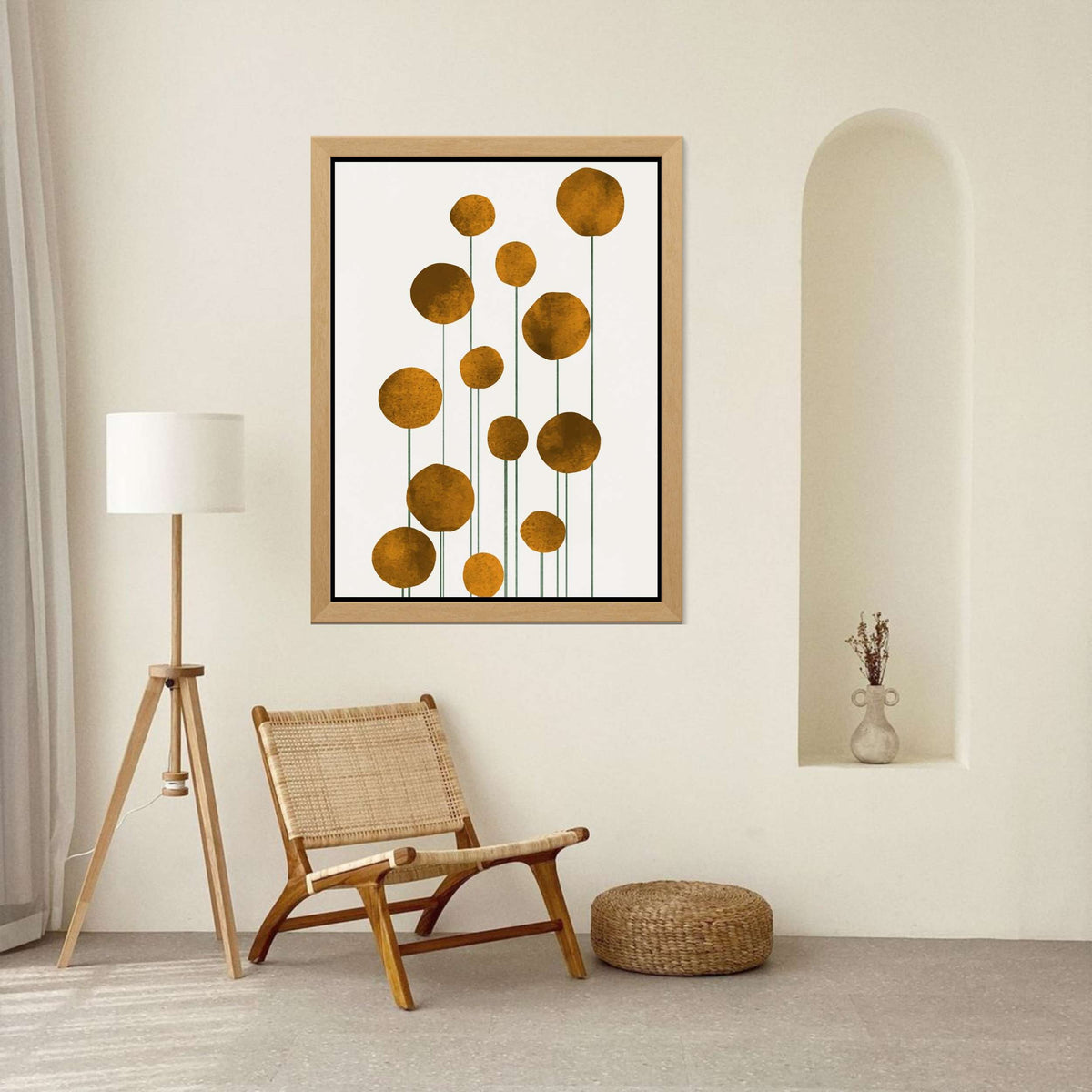 Rowan Loop Floral Canvas Wall Art — gallery image 2