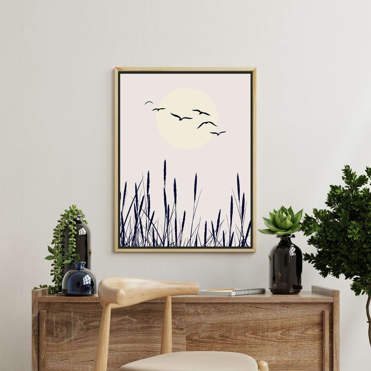 Cranford Curve Bird Canvas Wall Art — gallery image 2