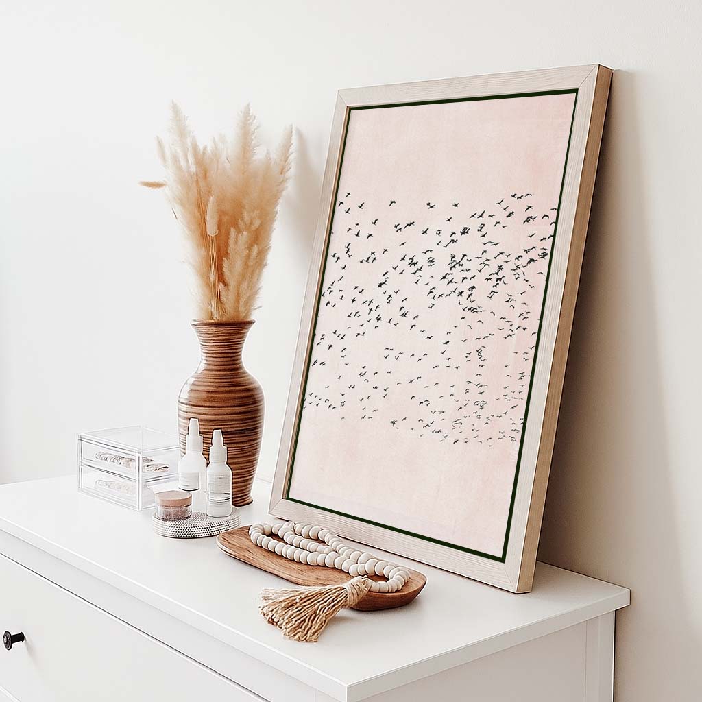 Rosewood Curve Bird Canvas Wall Art — gallery image 2