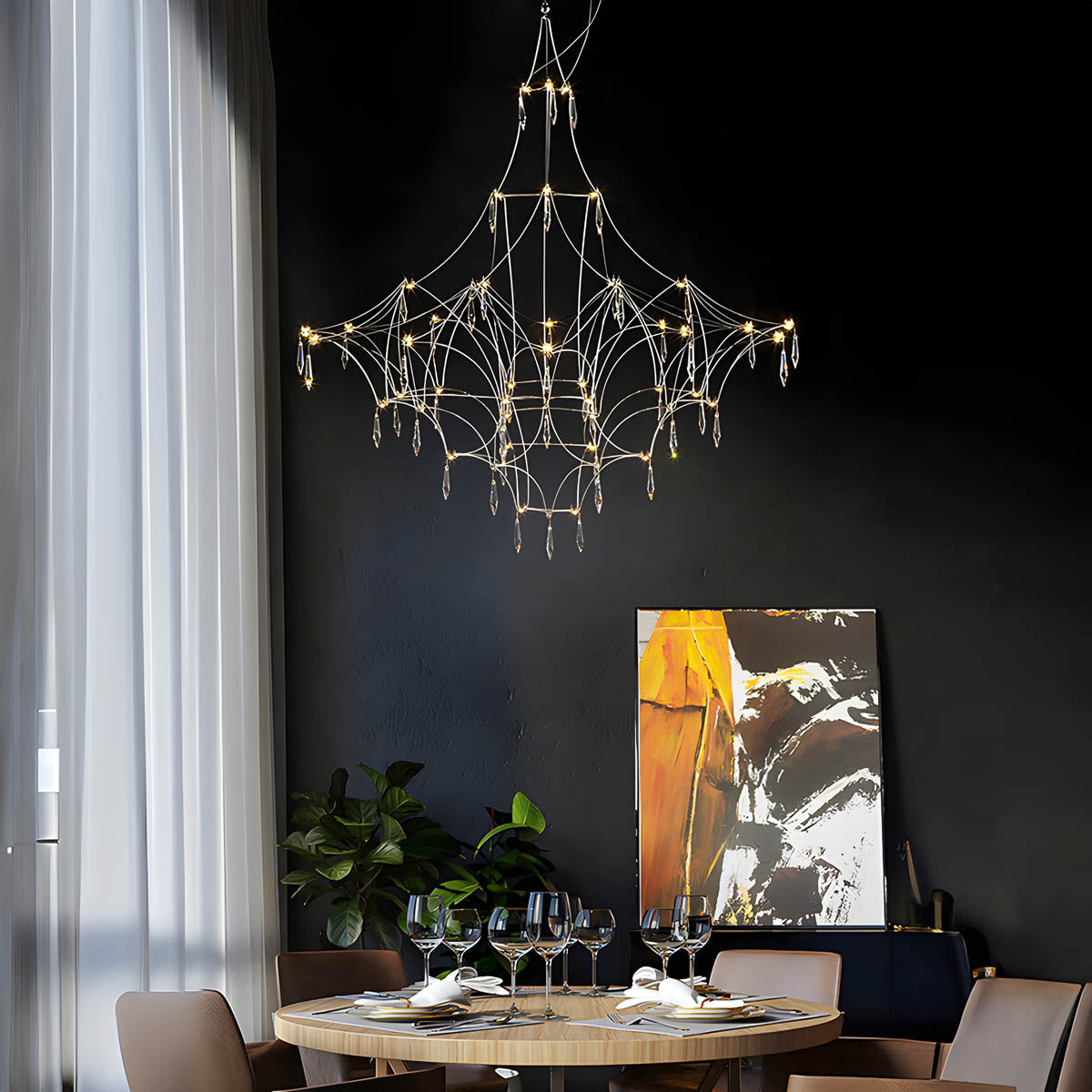 Rosewood Loop Crystal Chandelier — gallery image 3