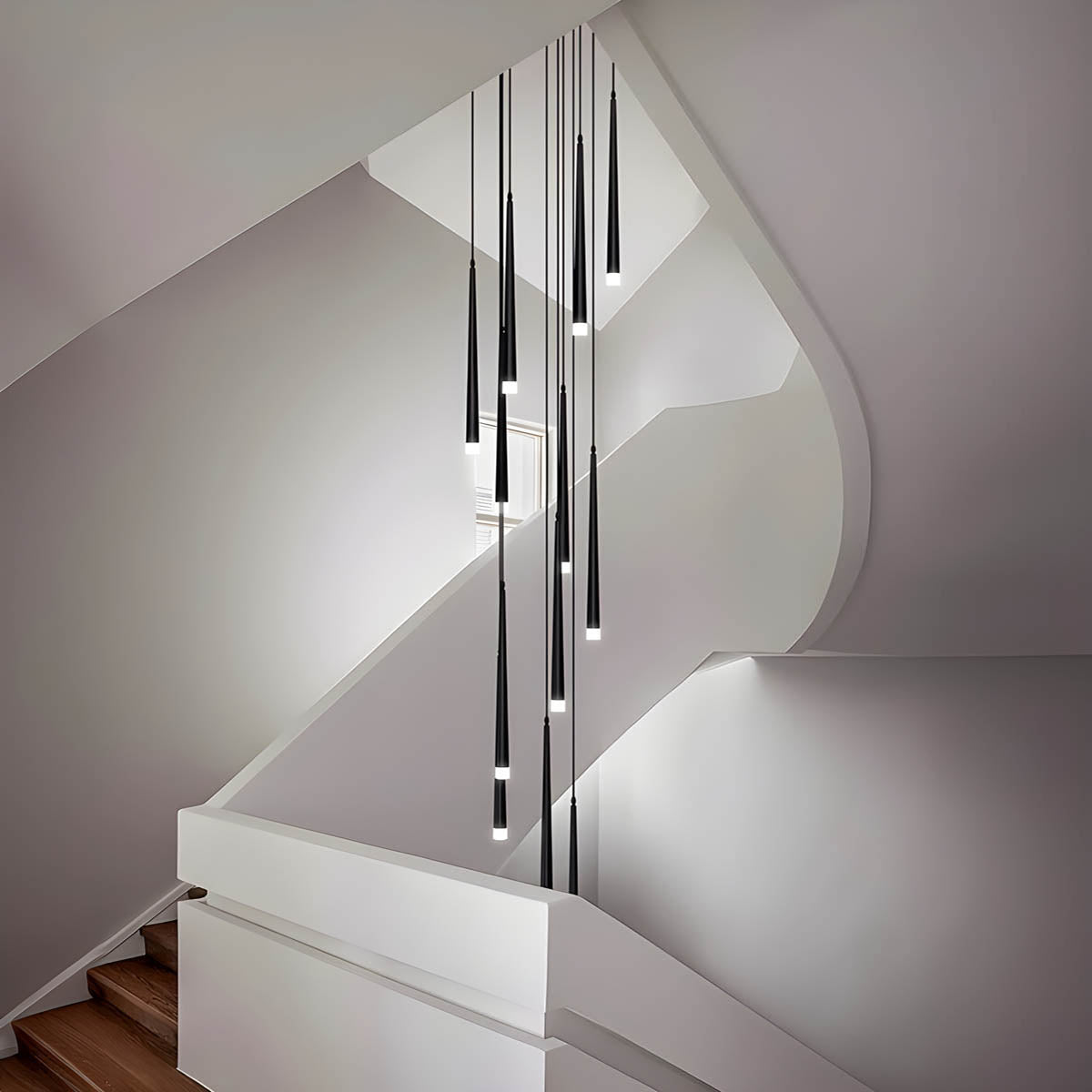 Eversley Loop Acrylic Spiral Chandelier — gallery image 3