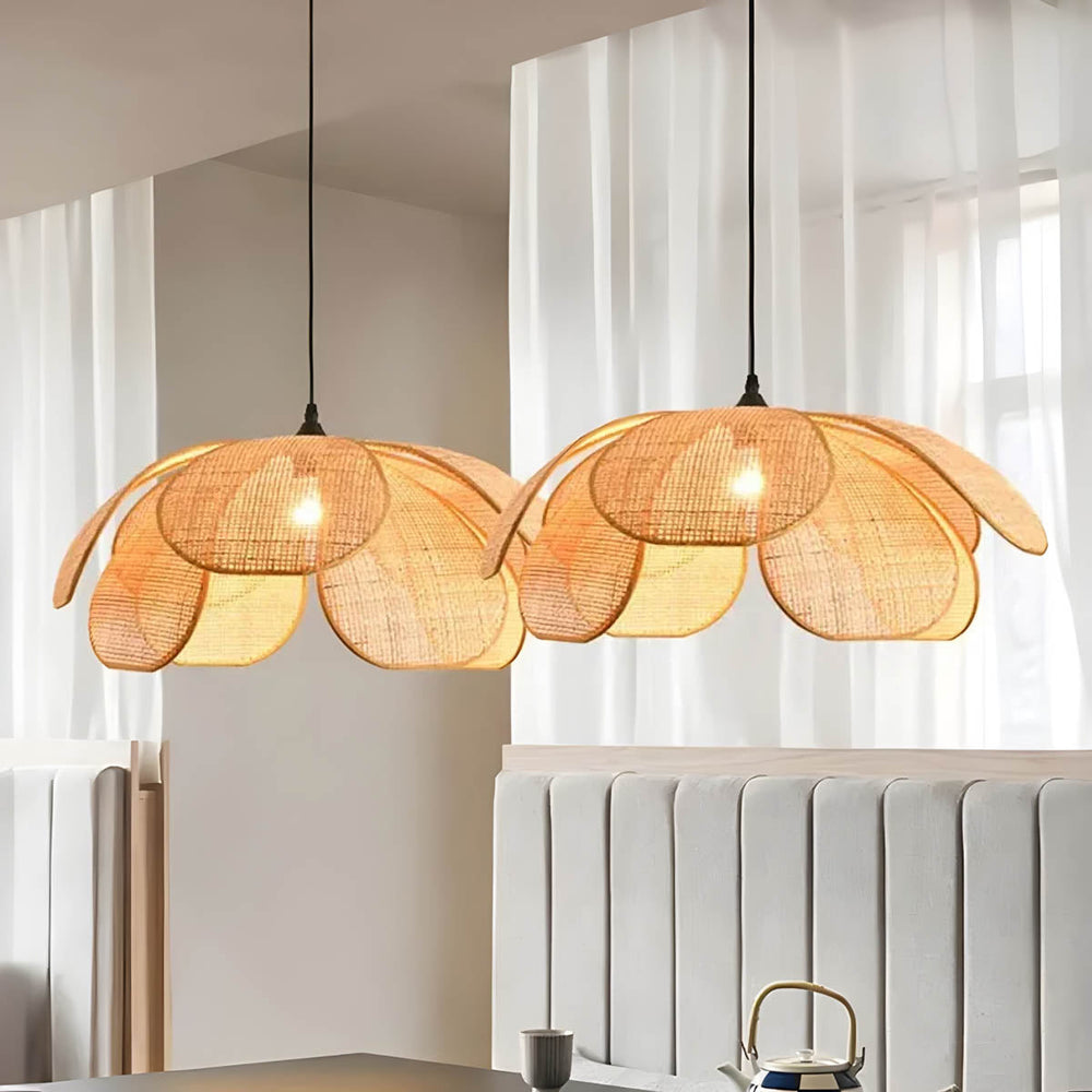 Huckleberry Loop Rattan Pendant Light — gallery image 4