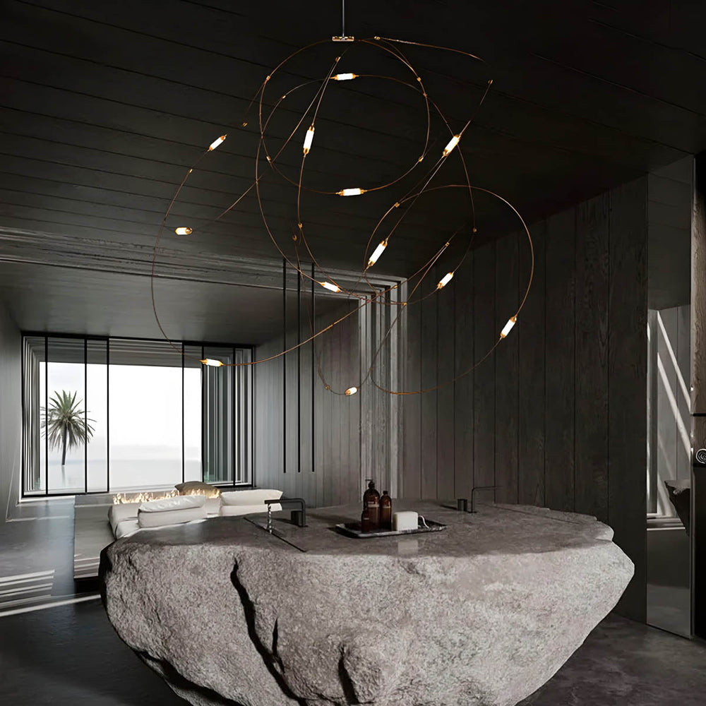 Hollis Frame Stainless Steel Chandelier — gallery image 4