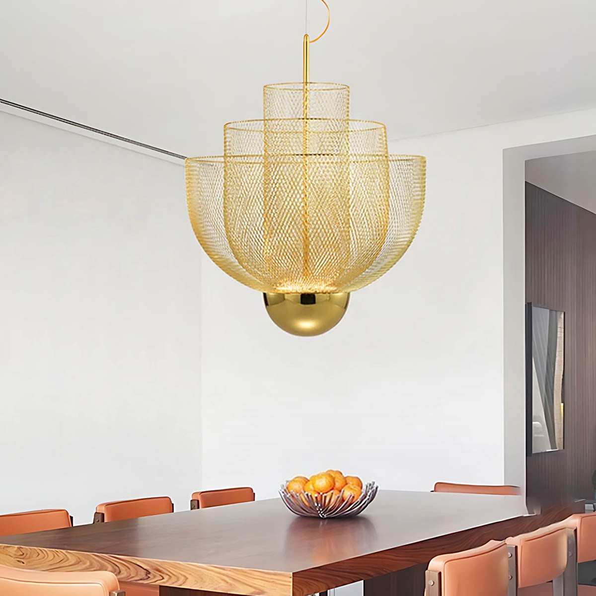 Thistle Frame Stainless Steel Globe Chandelier — gallery image 2