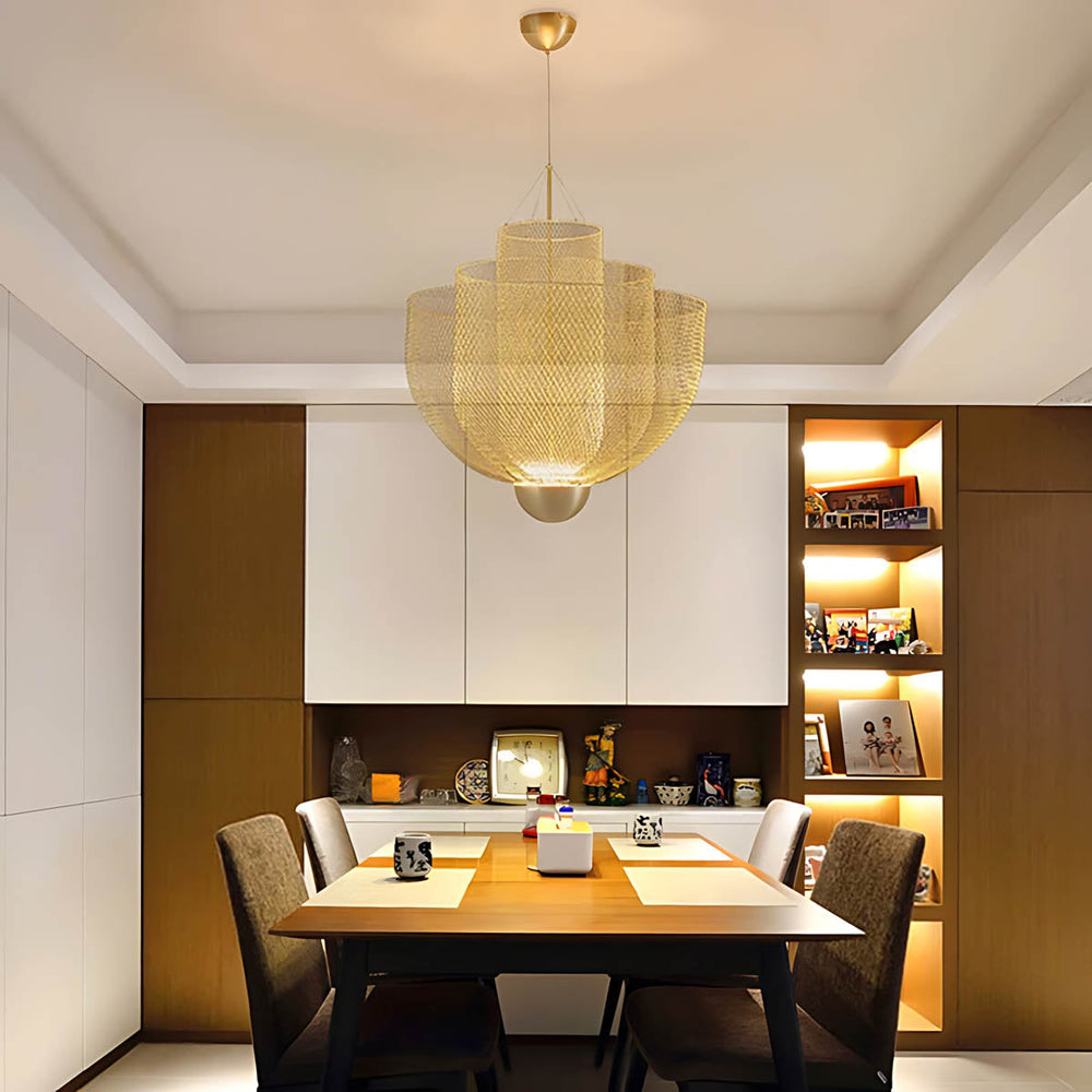 Thistle Frame Stainless Steel Globe Chandelier — gallery image 4