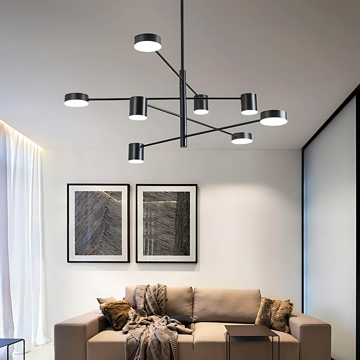 Fairford Frame Aluminum Linear Chandelier — gallery image 2