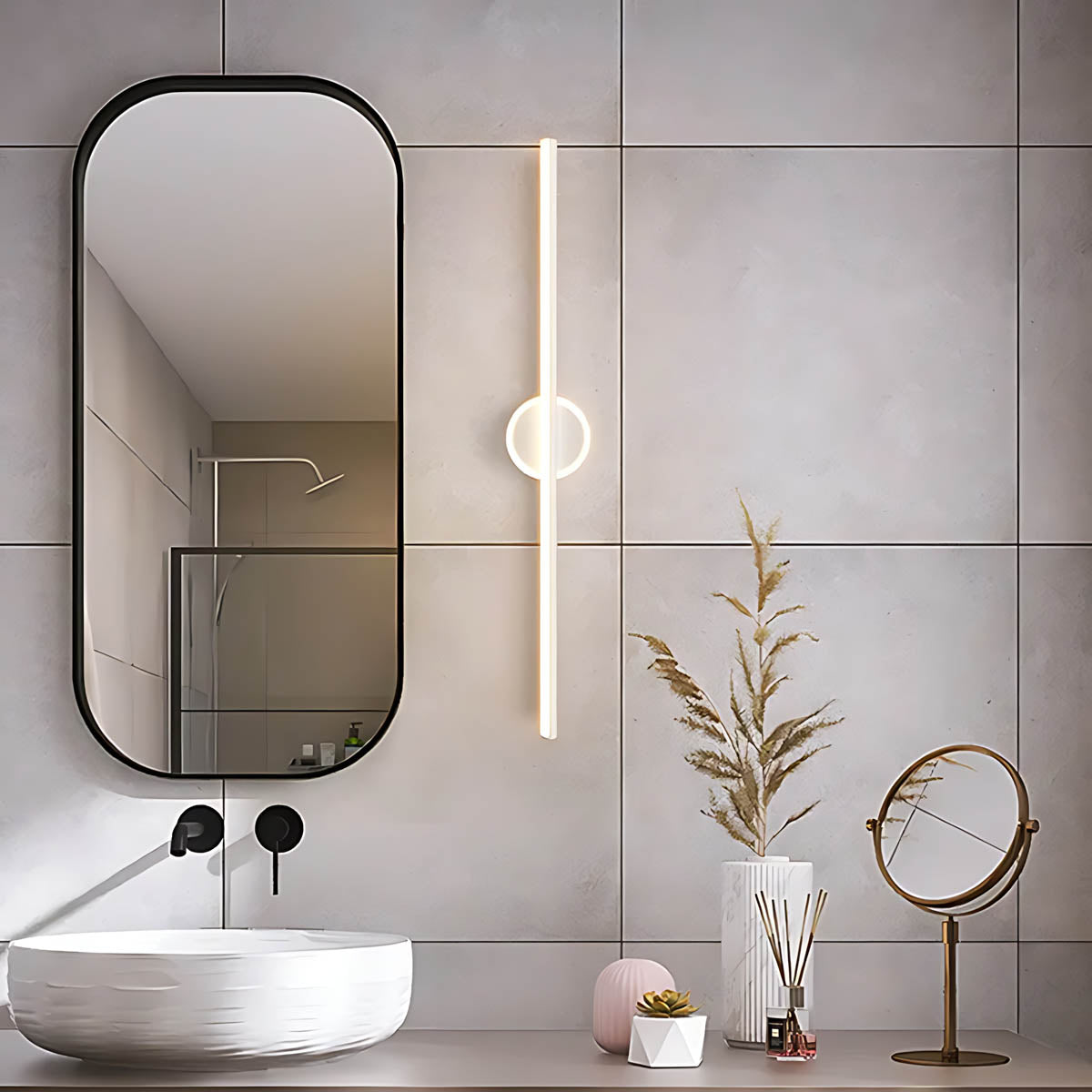 Eversley Frame Aluminum Linear Wall Sconce — gallery image 3