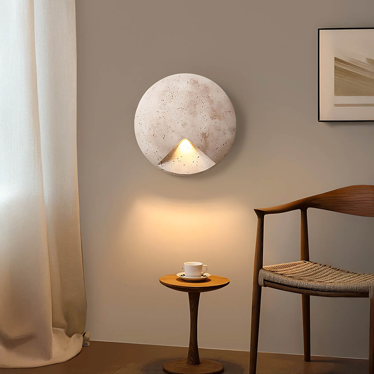 Woodford Frame Travertine Wall Sconce — gallery image 2