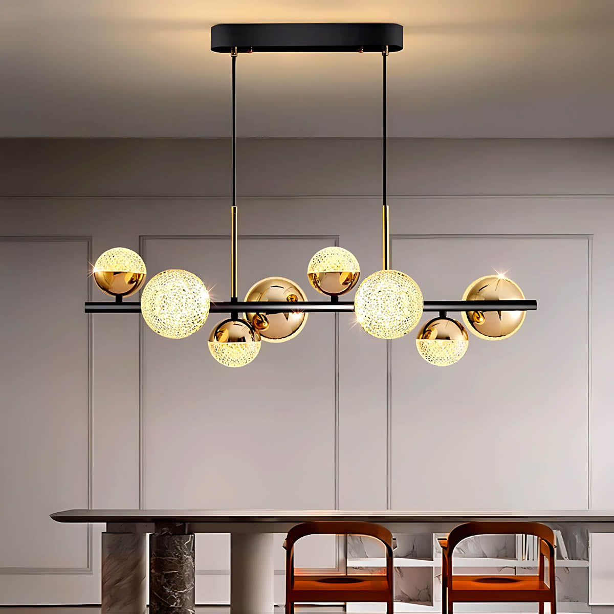 Brier Vessel Acrylic Linear Chandelier — gallery image 3