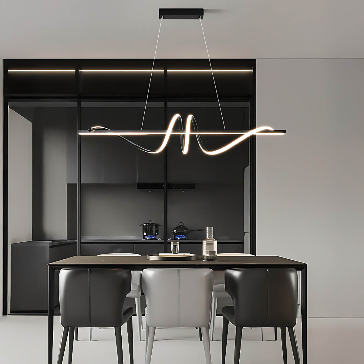 Cranford Vessel Aluminum Linear Chandelier — gallery image 3