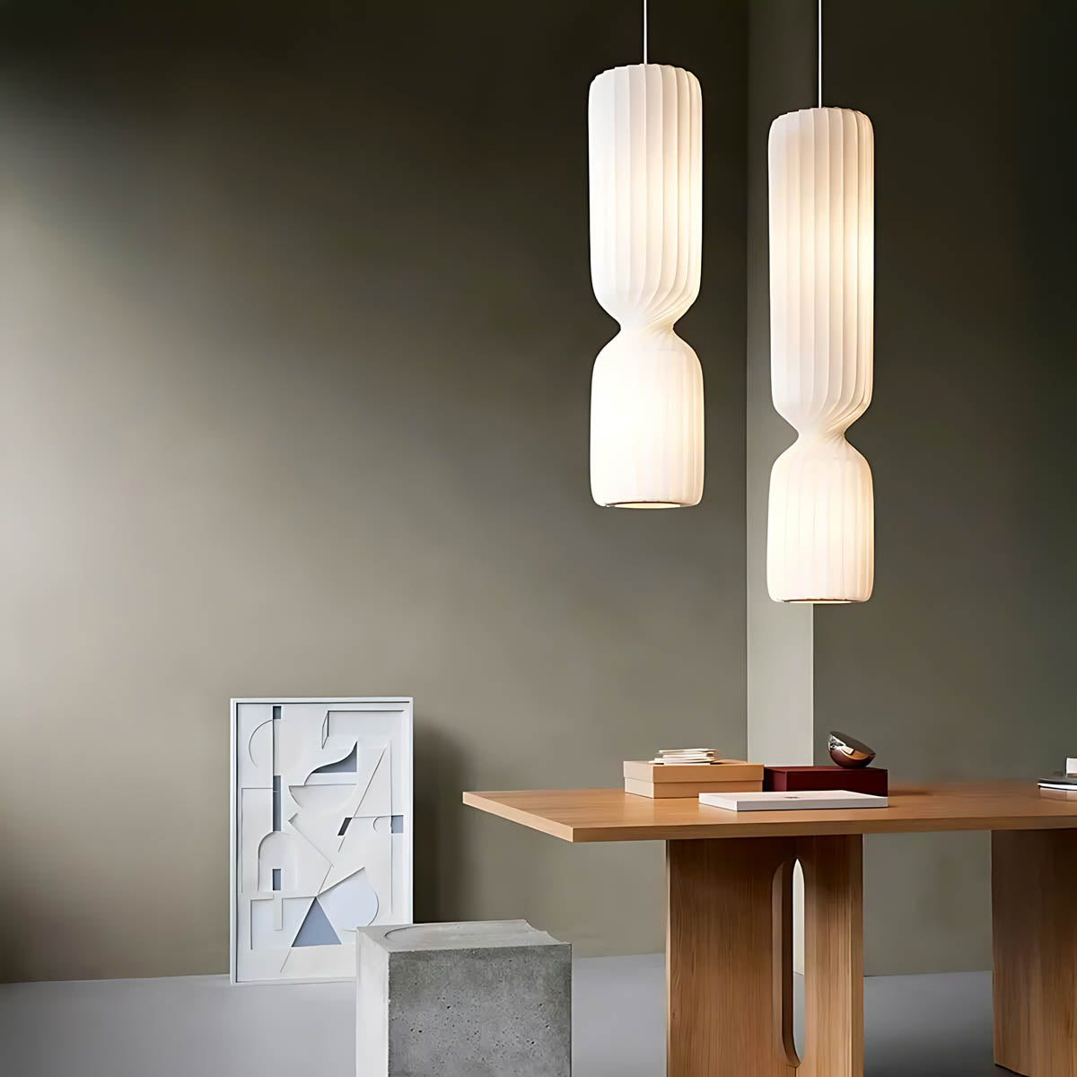 Woodford Vessel Metal Ribbed Pendant Light — gallery image 3