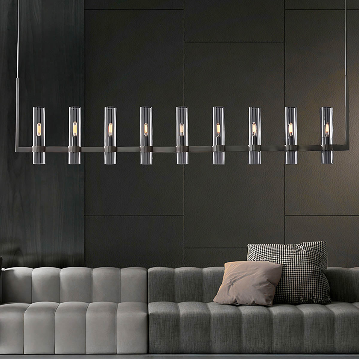 Westcott Span Glass Linear Chandelier — gallery image 2