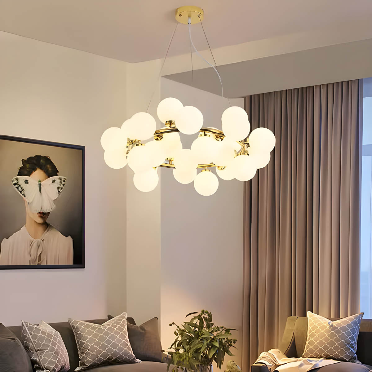 Brier Drop Glass Chandelier — Open Box — gallery image 3