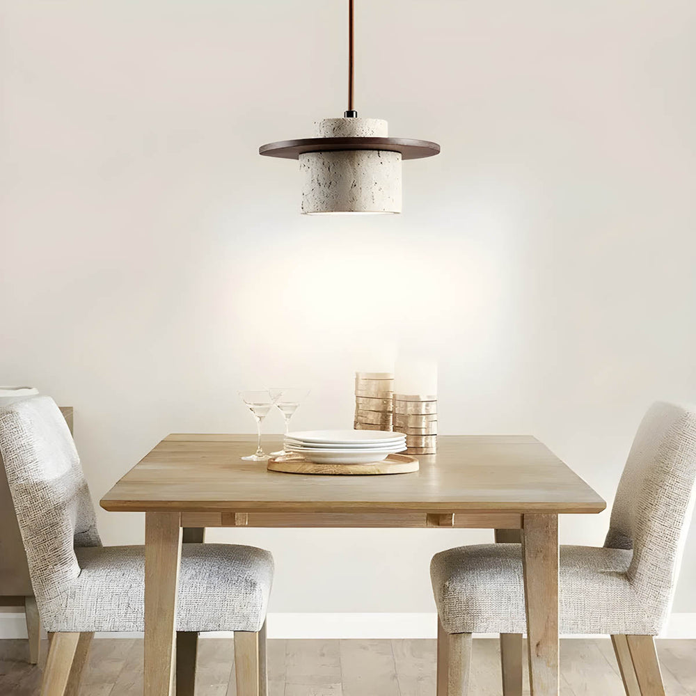 Linden Quarry Travertine Pendant Light — Open Box — gallery image 2