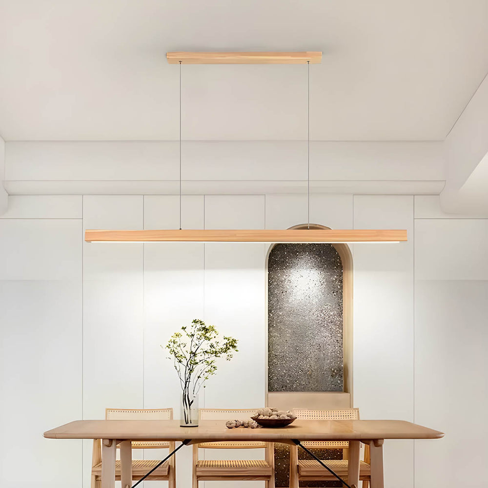 Hollis Beam Linear Wood LED Pendant Light — gallery image 4