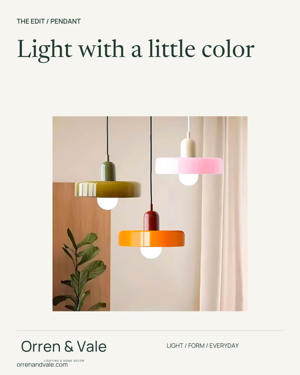 Light with a little color — Orren & Vale editorial featuring Oakley Span Glass Globe Pendant Light