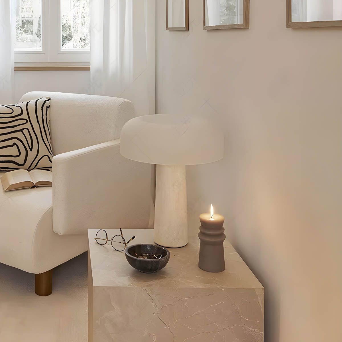 Woodford Reach Marble Dome Table Lamp — gallery image 3
