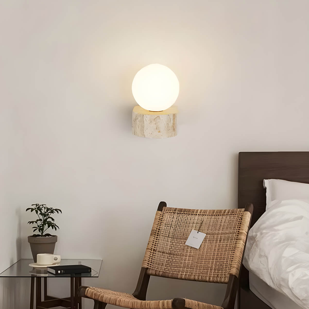 Ashford Form Travertine Wall Sconce — gallery image 3