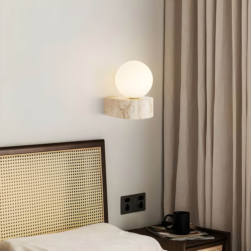 Ashford Form Travertine Wall Sconce — gallery image 4