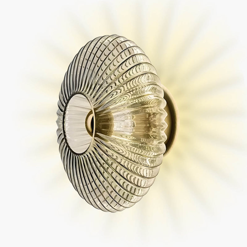 Rowan Form Glass Pleated Wall Sconce — gallery image 1
