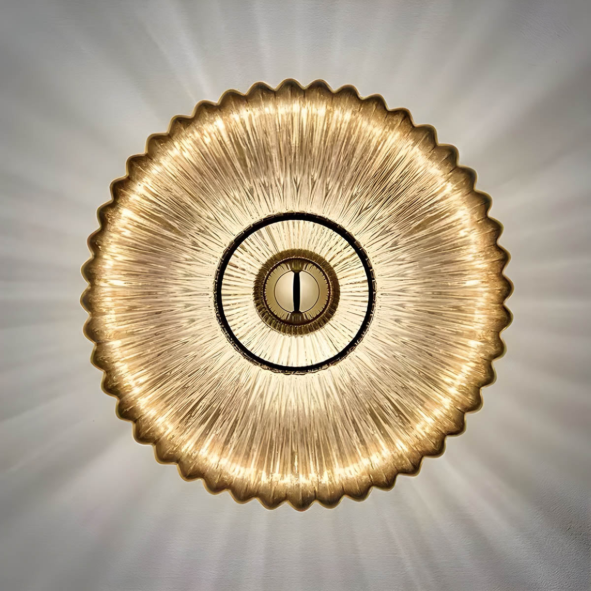 Rowan Form Glass Pleated Wall Sconce — gallery image 6