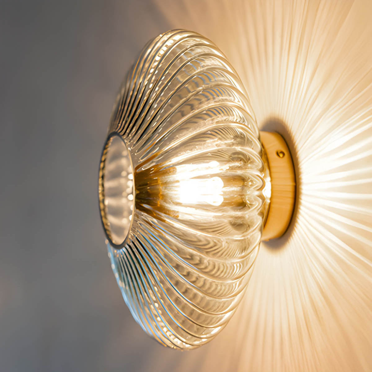 Rowan Form Glass Pleated Wall Sconce — gallery image 12