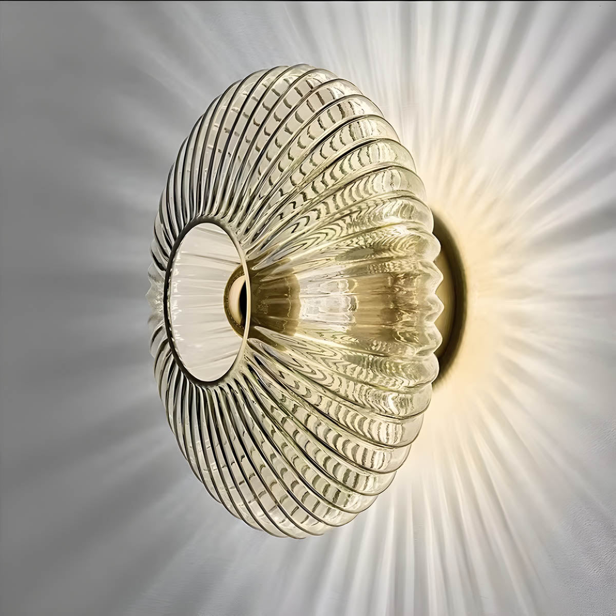 Rowan Form Glass Pleated Wall Sconce — gallery image 11