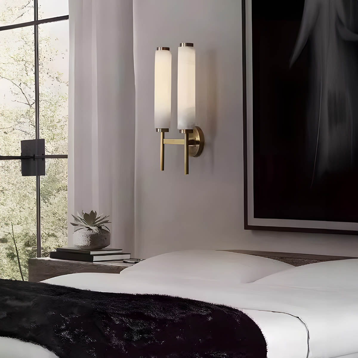 Clover Form Marble Wall Sconce — gallery image 2