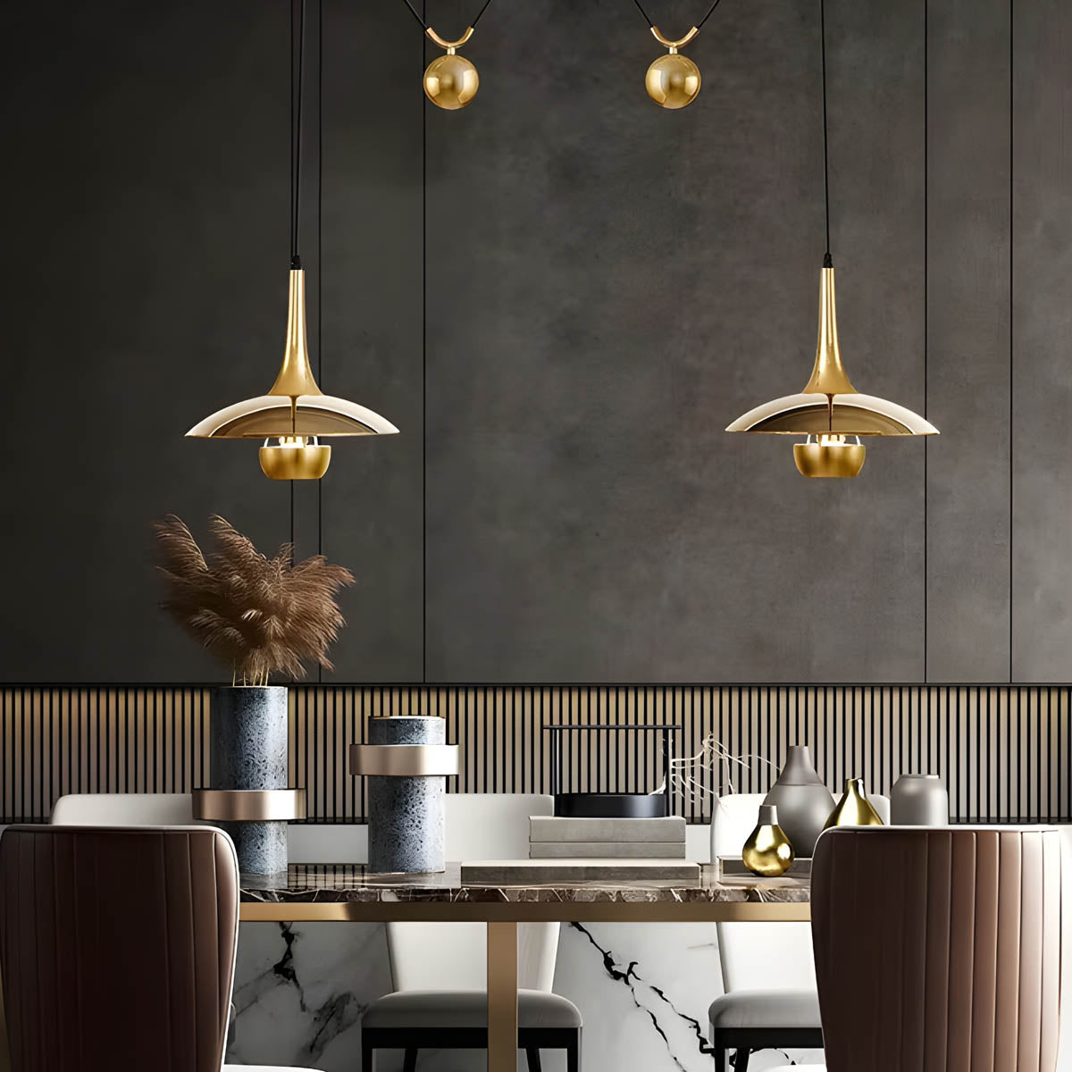 Elmwood Form Iron Pendant Light — gallery image 2