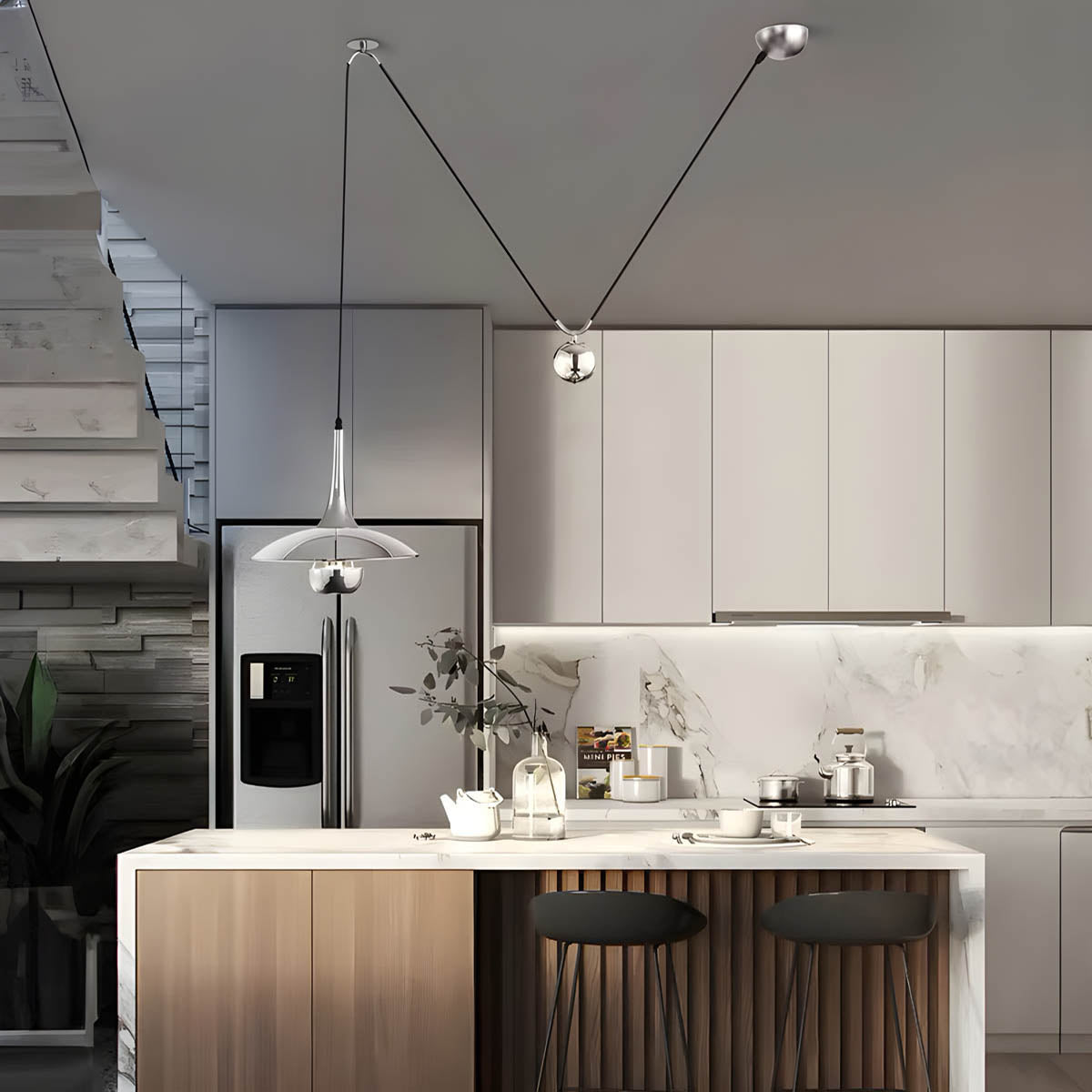 Elmwood Form Iron Pendant Light — gallery image 3