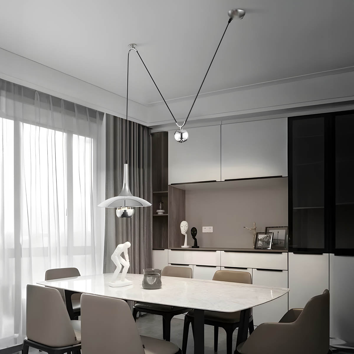 Elmwood Form Iron Pendant Light — gallery image 5