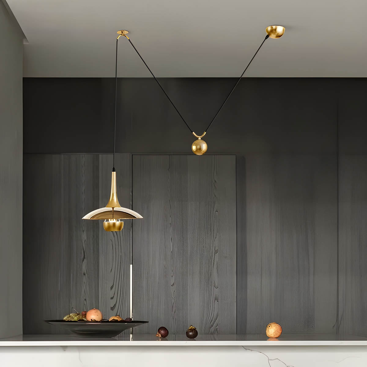Elmwood Form Iron Pendant Light — gallery image 7